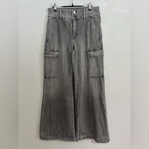 White House Black Market Extra High Rise Wide Leg Cargo Jeans 8 Utility Minimal